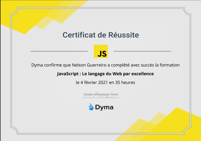 Certification Javascript