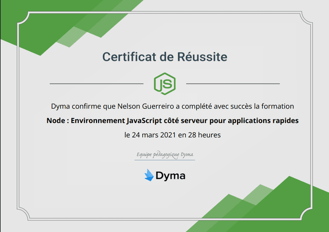 Certification Node.js